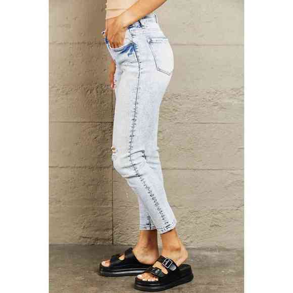 BAYEAS Mid Rise Acid Wash Skinny Jeans - Picture 4 of 5